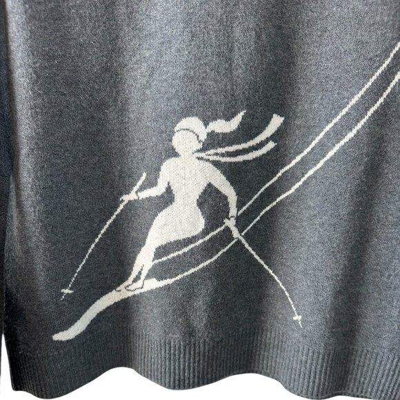 Krimson Klover Alpine Ski Graphic Sweater Gray & White Wool Blend Size Large - Picture 4 of 7